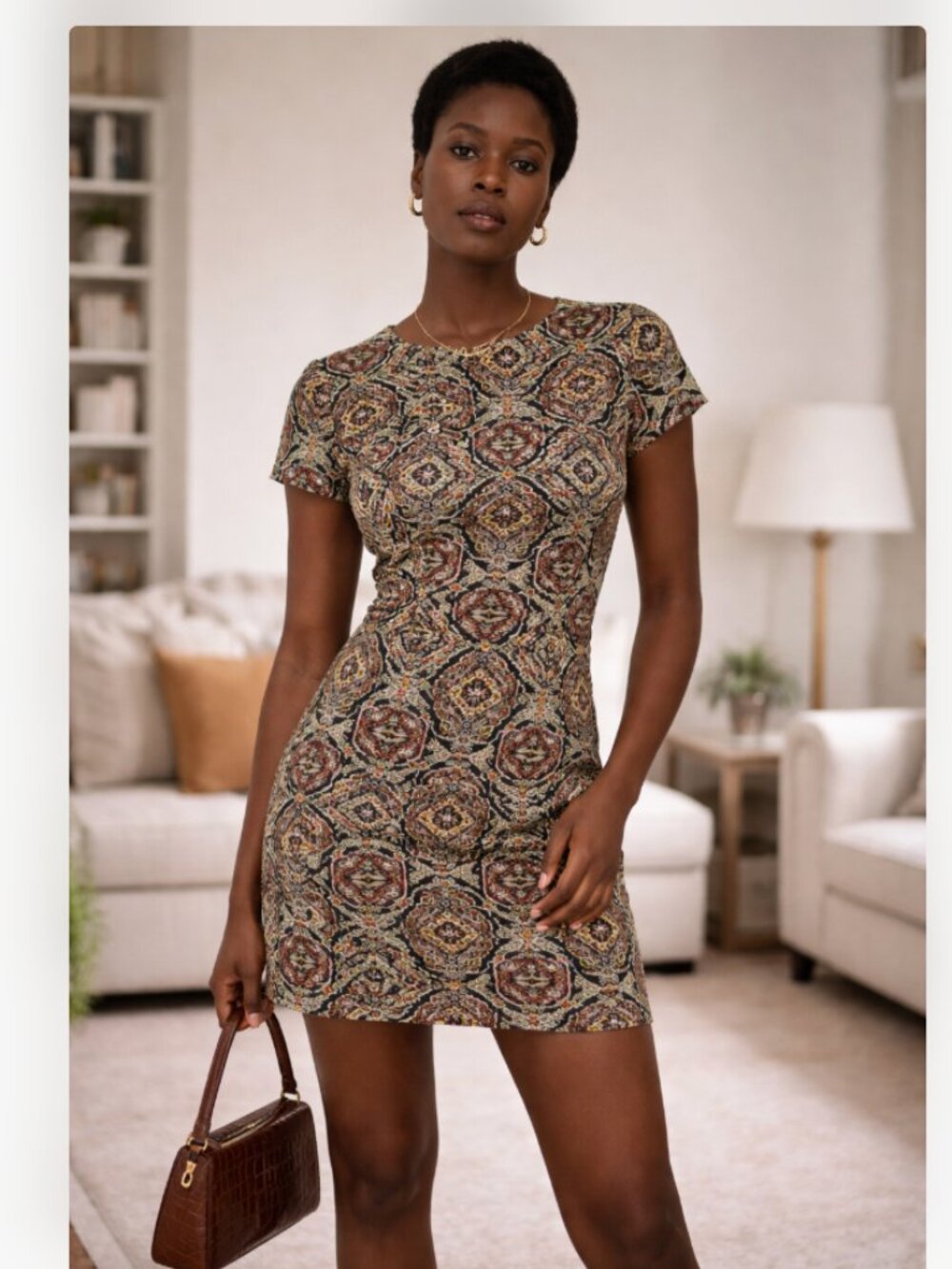 Zara Trafaluc (TRF) Tapestry Jacquard Mini Dress – Size Medium